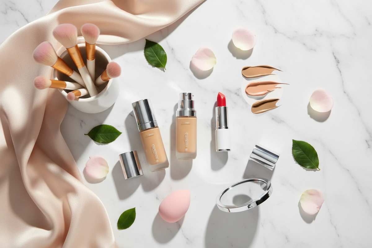  Essentiels maquillage LR Health & Beauty fond de teint et rouge à lèvres pour look naturel
