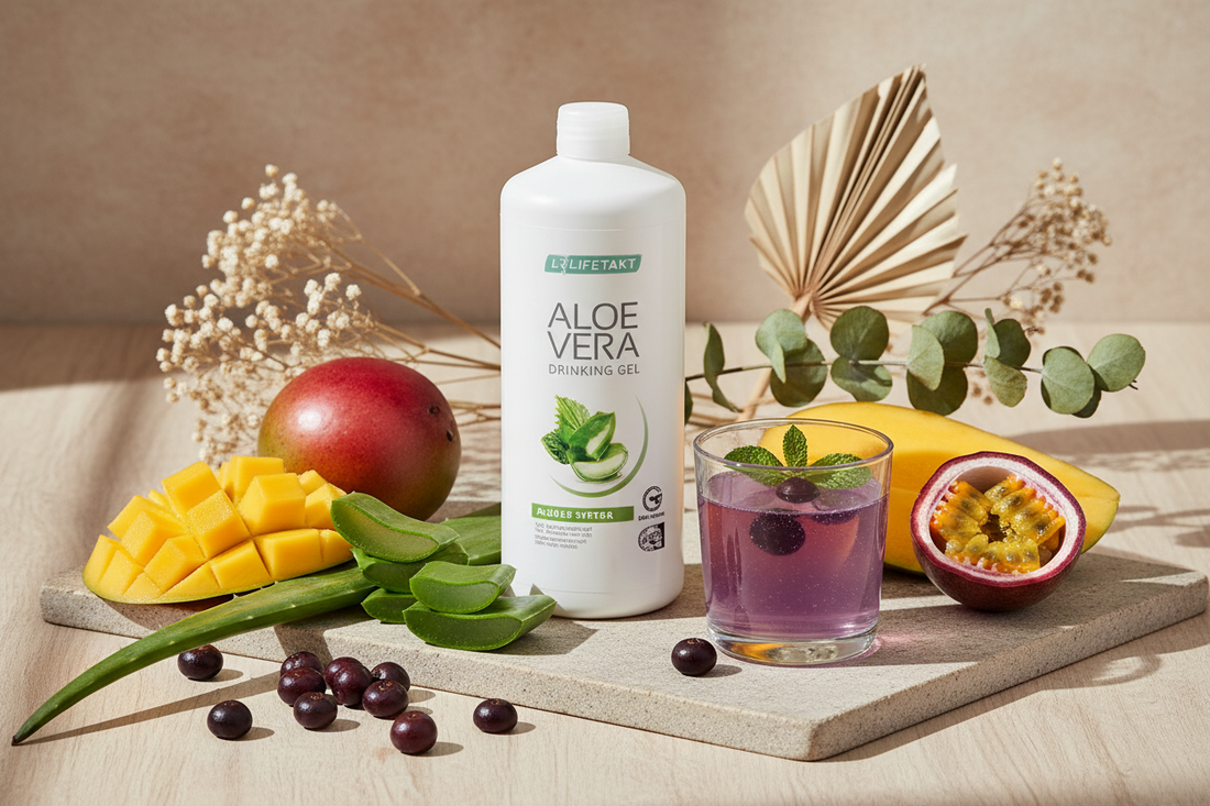 Gel à Boire Acaï Pro Summer Aloe Vera LR LIFETAKT antioxydants énergie vitalité fruits rouges
