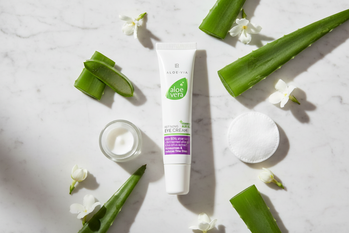 Crème Contour des Yeux Aloe Vera LR Health & Beauty regard frais lumineux cernes poches rides