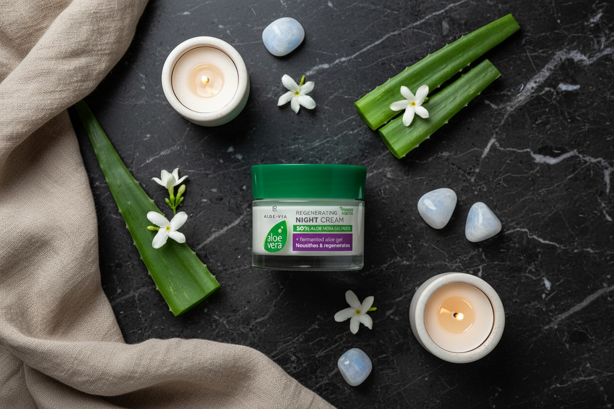 Crème de Nuit Régénérante Aloe Vera LR Health & Beauty réparation sommeil fermeté souplesse
