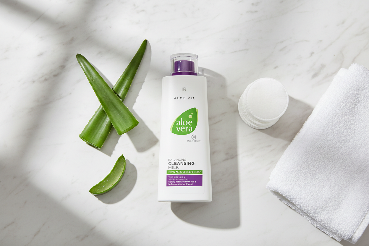 Lait Nettoyant Aloe Vera LR Health & Beauty démaquillage doux peau sensible nettoyage visage