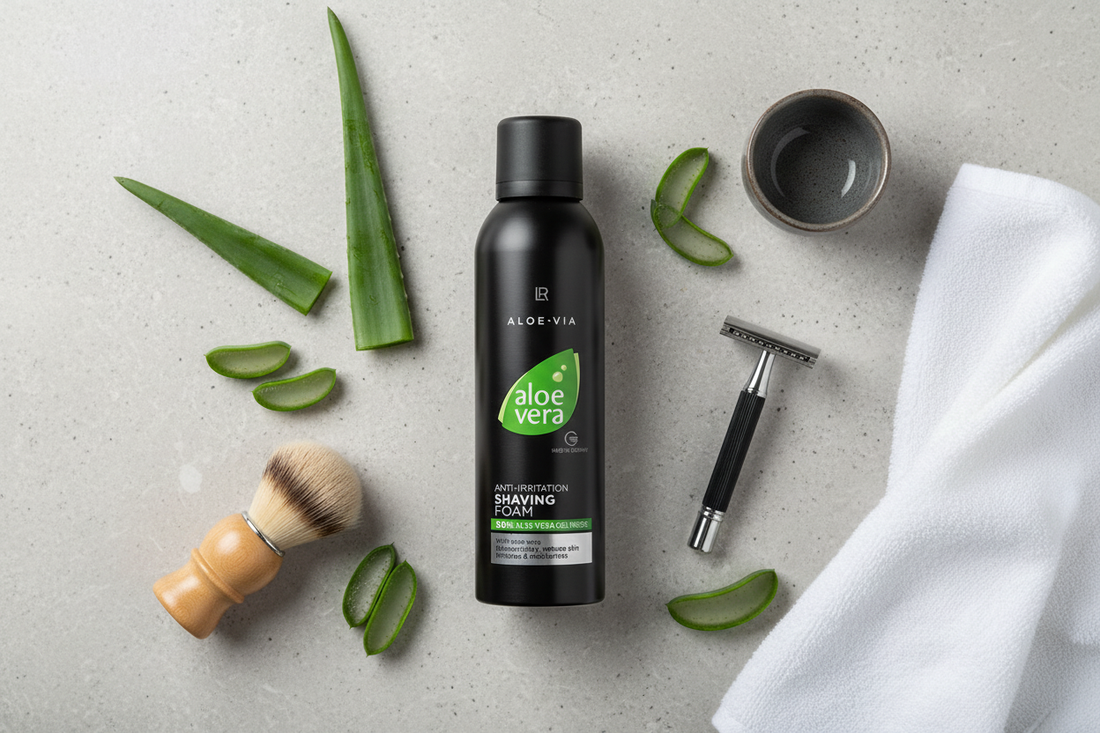 Mousse de Rasage Calmante Aloe Vera LR Health & Beauty rasage doux peau sensible anti-irritations