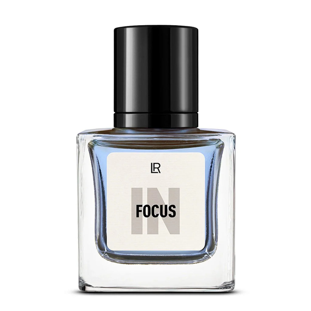 Avancez avec clarté grâce à IN FOCUS LR Mood Infusion. Parfum homme fougère-aromatique : citron vert, lavande, santal & musc. Discret et élégant.
