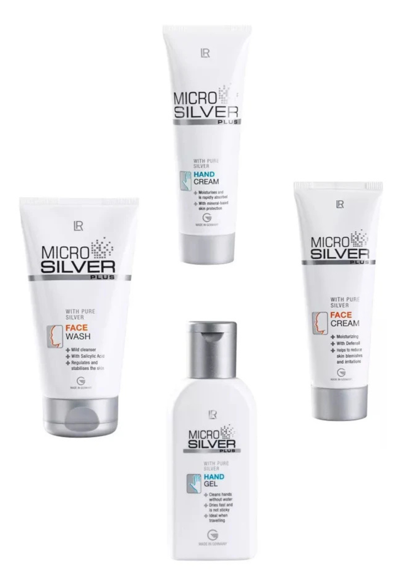 Contenance : 4 produits (Crème Nettoyante + Crème Visage + Gel Mains + Crème Mains)