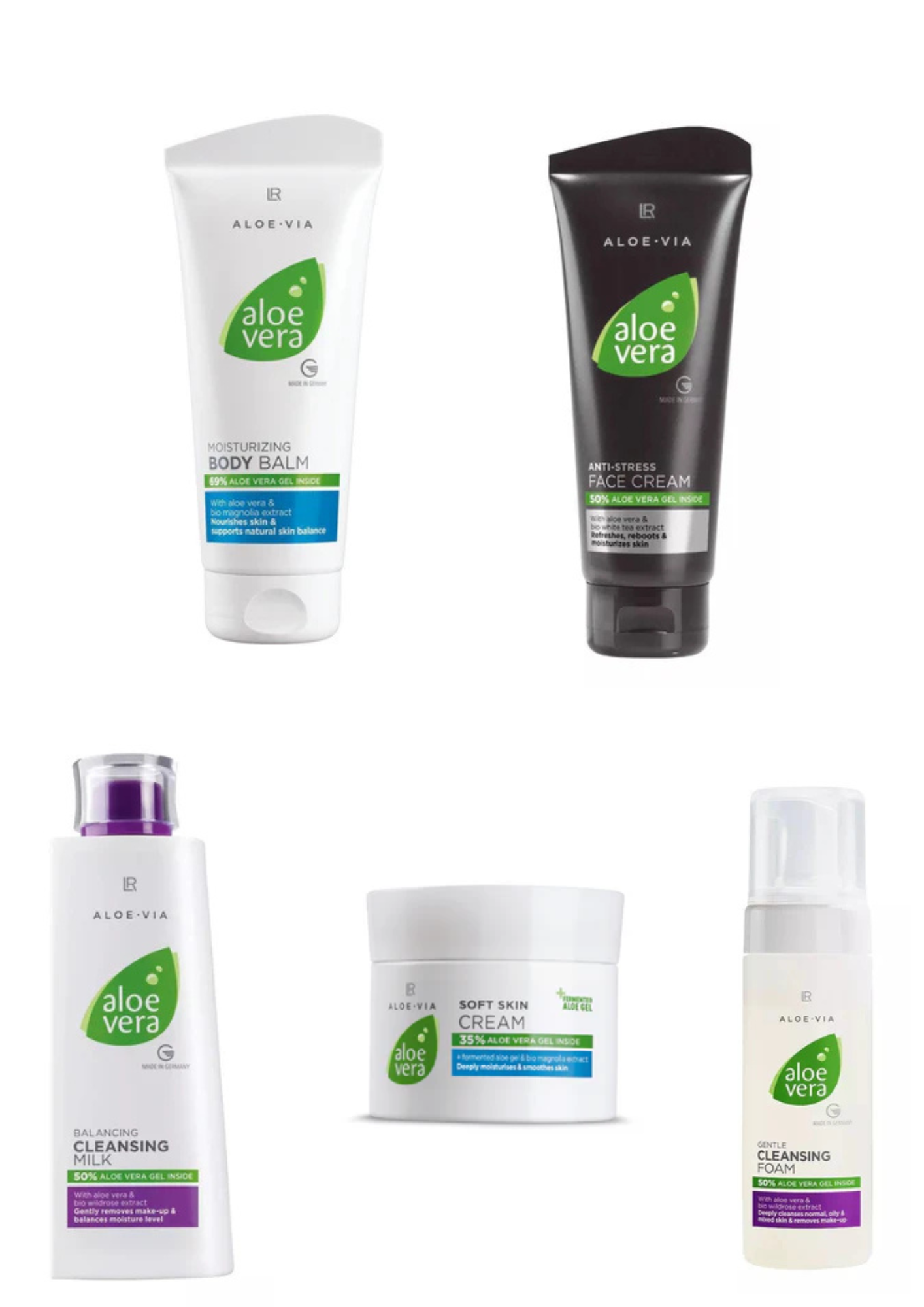Contenance : 5 produits (Lait Nettoyant + Mousse Nettoyante + Soft Skin Cream + Baume Corporel + Crème Anti-Stress)