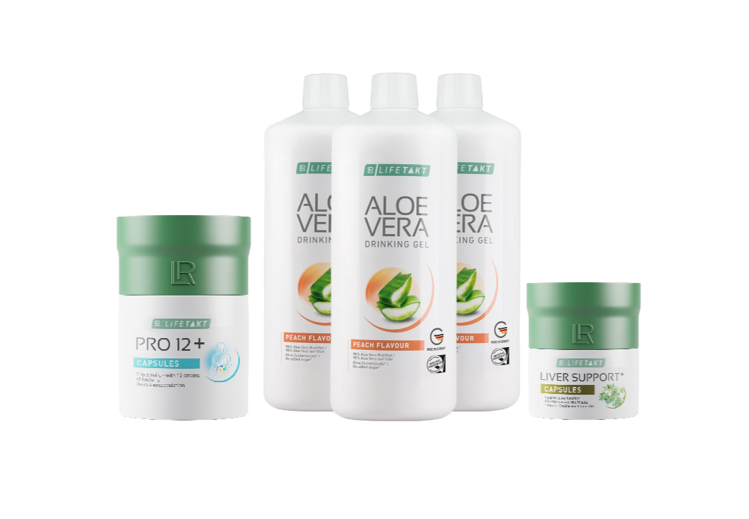 Cure] Détox Pré-Fêtes – Aloe Vera Pêche + Pro 12+ + Liver Support