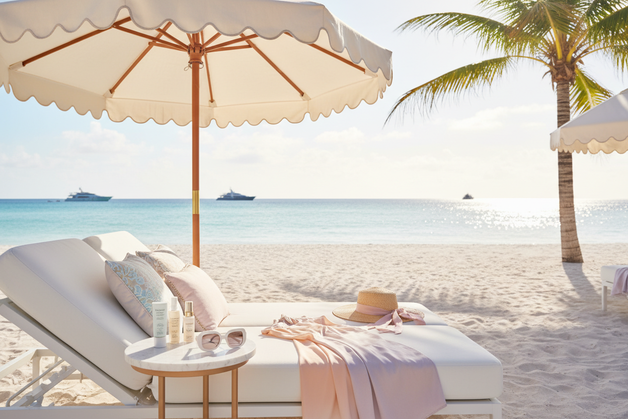 cest une page produit protection solaire, donc une image qui fait penser les vacances et soleil